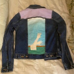 Levi’s Denim Jacket with Hand Painted Artistic Design -  XS